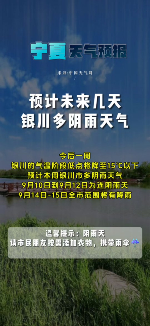 宁夏银川迎降雨天气